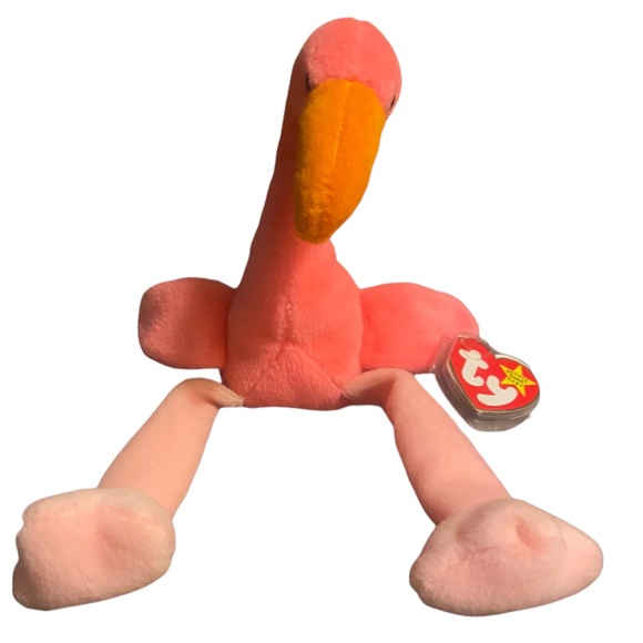 ‘95 Rare retired TY Beanie Baby Pinky the Flamingo NMWT and Errors - Picture 2 of 13